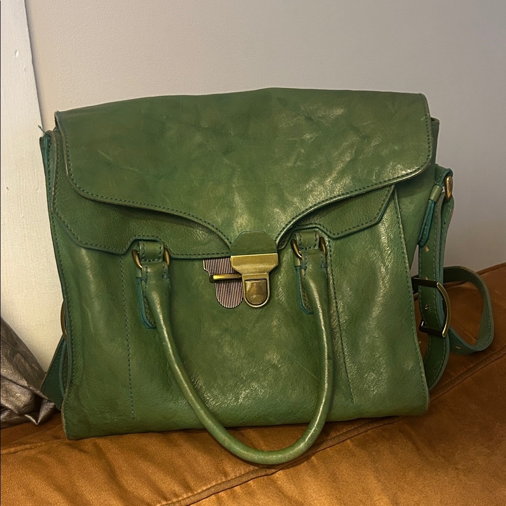 Madewell Green Leather Satchel